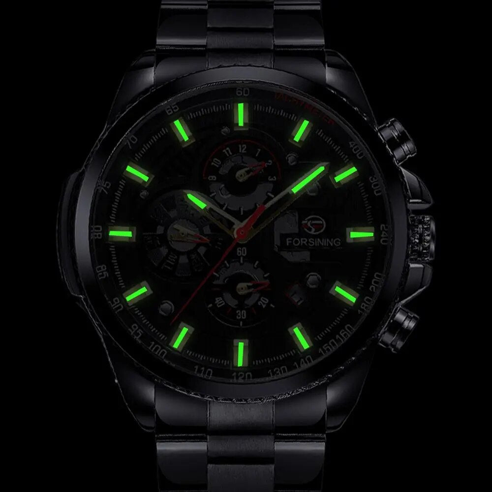 Forsining 2019 3 Dial Calendar Multifunction Military Luminous Hand Mens Mechanical Sport Automatic Wrist Watch Top Brand Luxury