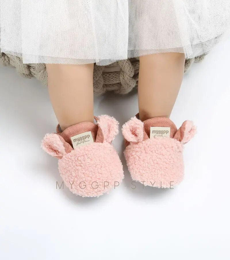 Baby Socks Shoes Boy Girl Booties Winter Warm Sheep Ear Crawl Toddler Prewalkers Cotton Soft Anti-slip Infant Newborn Crib Shoes
