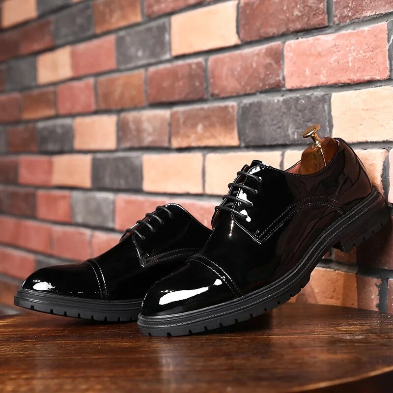 Men Genuine cow leather brogue wedding Business mens casual flats shoes 2020 black vintage oxford shoes for men's shoes