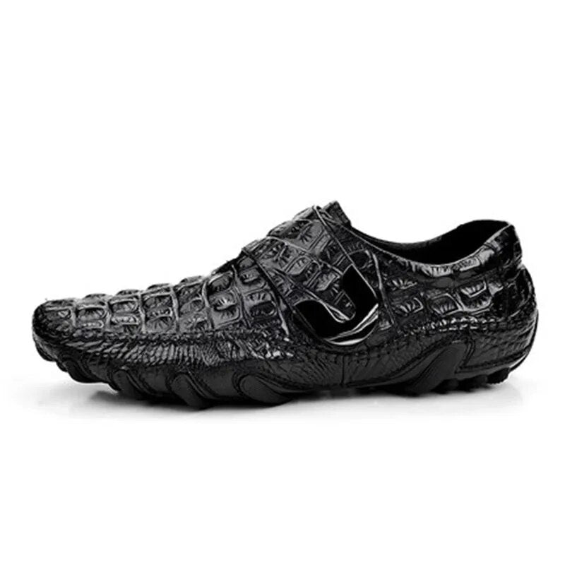 Men's casual shoes Crocodile shoes fashion men's shoes 100 pairs of bean shoes men's leather fall new