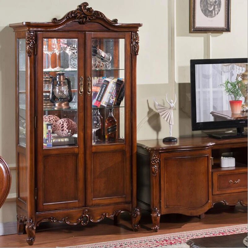 Antique High Living Room Wooden furniture lcd TV Stand set p10285