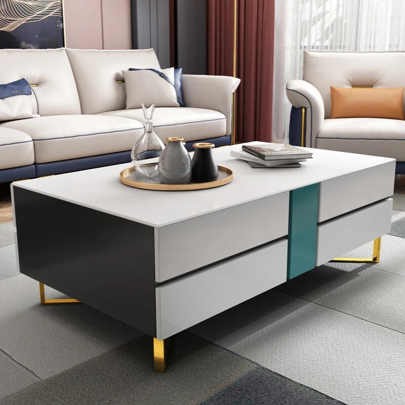 Light Luxury Coffee Table Simple Living Room Nordic Baking Varnish Multi-Function Tea Table TV Cabinet Unit Furniture