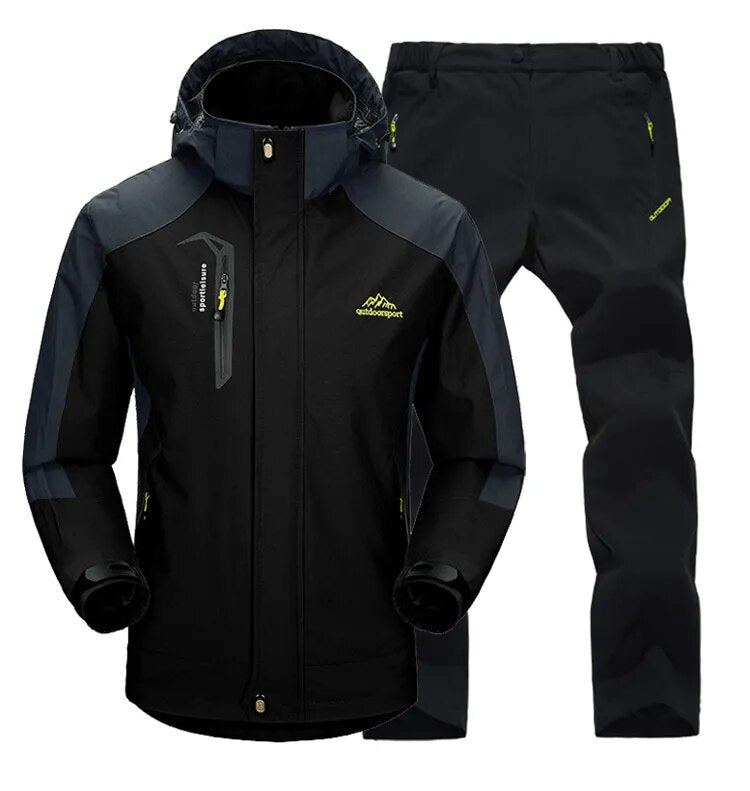 TRVLWEGO Jacket Pants Hiking Camping Spring&Autumn Outdoor Single Waterproof 20000MM Men's Windbreak Trekking Coat Trousers - KAISERINC
