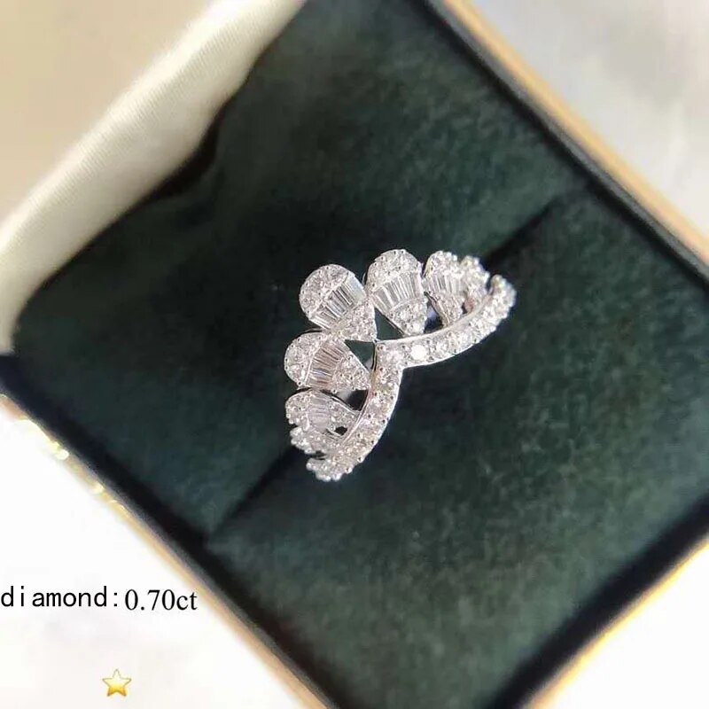 18k white gold 0.7ct Natural Real Diamond Ring Engagement&Wedding Jewellery have certificate M-061