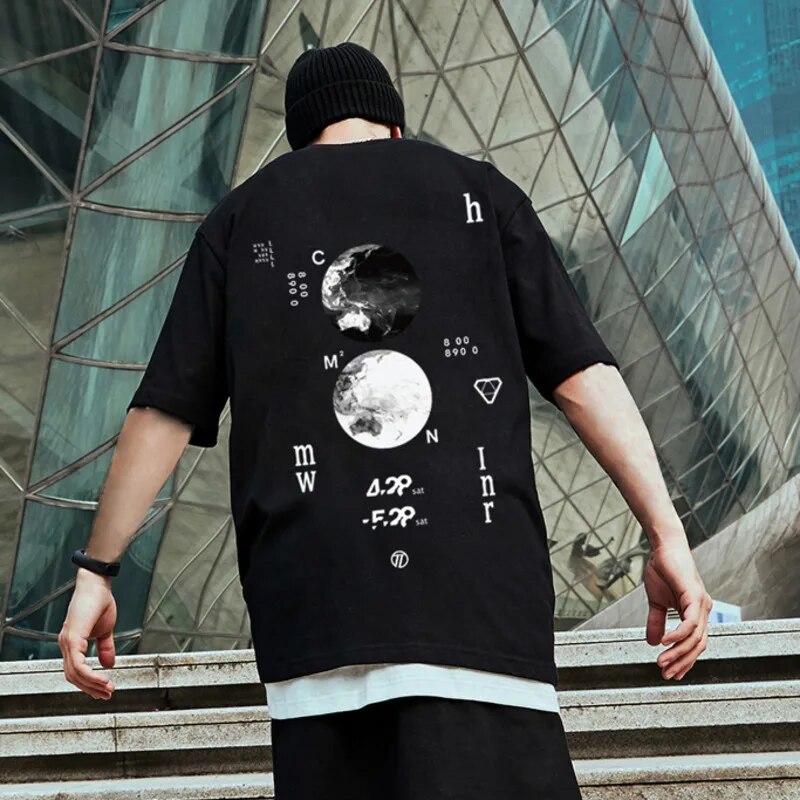 ZAZOMDE Korean Harajuku Printed T Shirt Men Women Summer Ins Hip Hop Loose Oversize Tee Shirts Men Casual Tshirt Streetwear