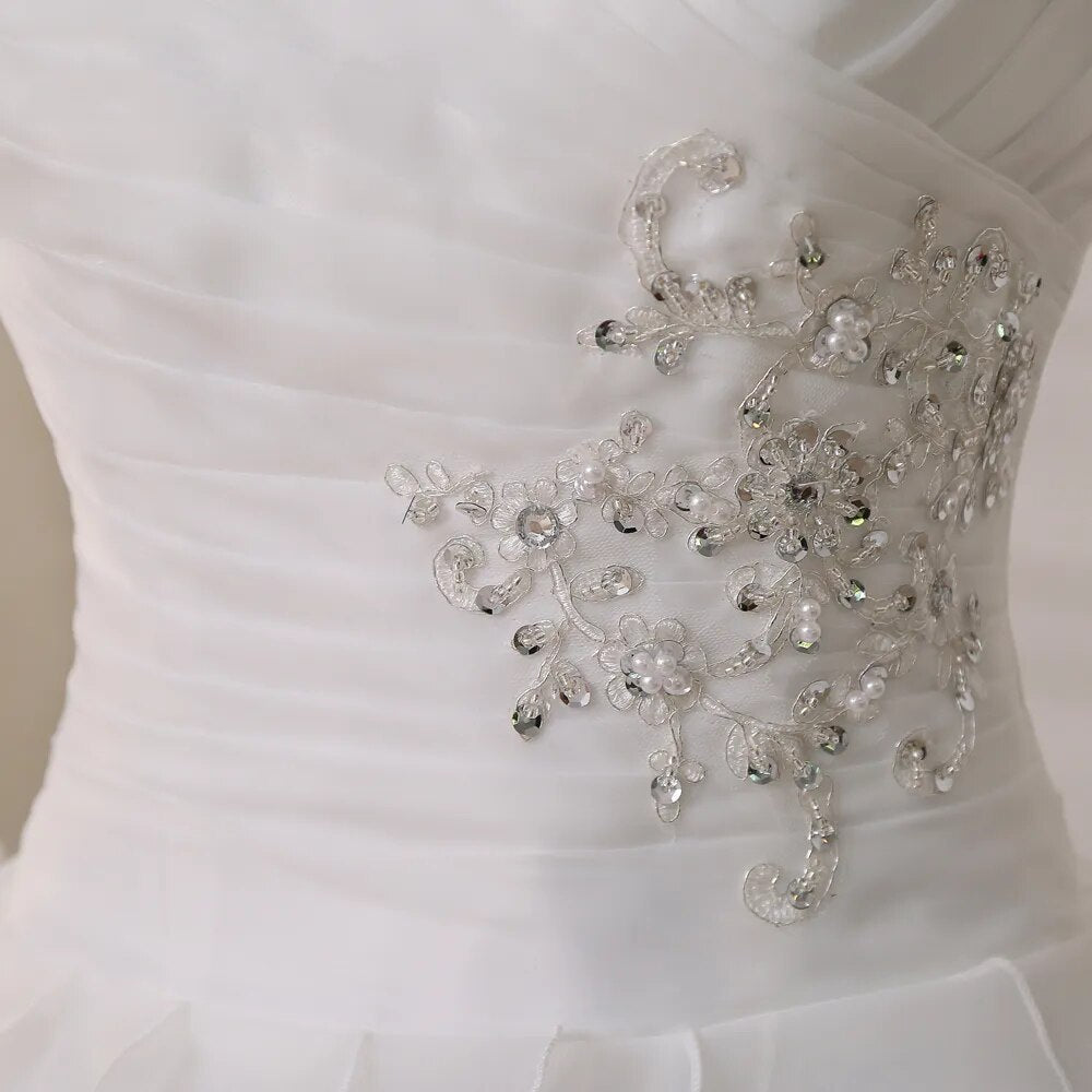 Jiayigong Real Wedding Dress Robe De Mariee White/ Ivory Sweetheaert Ruffles Corset Plus Size Wedding Dresses Vestido De Novia - KAISERINC