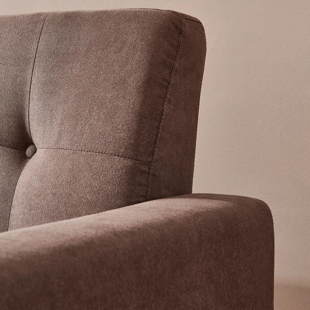 Mid-Century Ployester Fabric Sofa Hardwood Frame 79"Lx30"Wx33"H for Living Room Indoor Furniture Brown[US-Stock]
