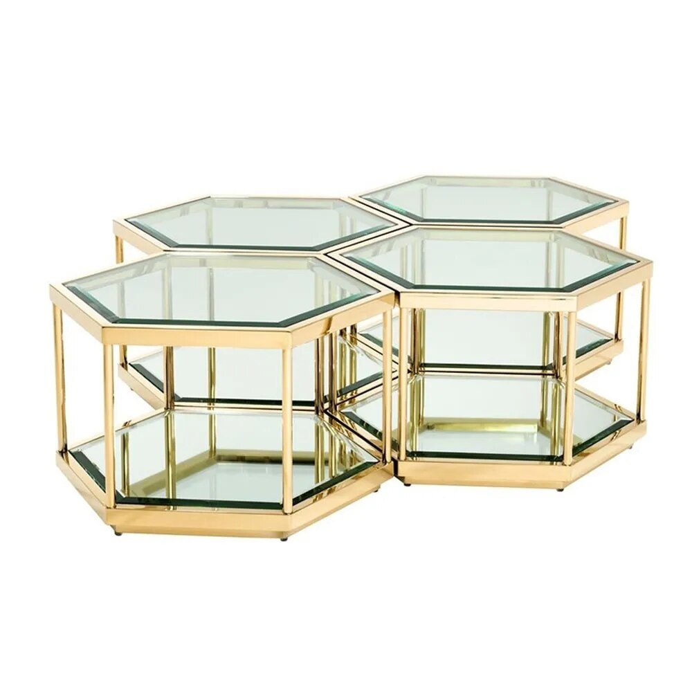 U-BEST modern living room glass top coffee table home furniture luxury side center coffee tea table