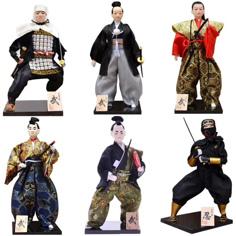 Home Room Decoration Crafts MYBLUE 30cm Kawaii Japanese Anime Samurai With Katana Sword Ninja Sculpture House Figurine