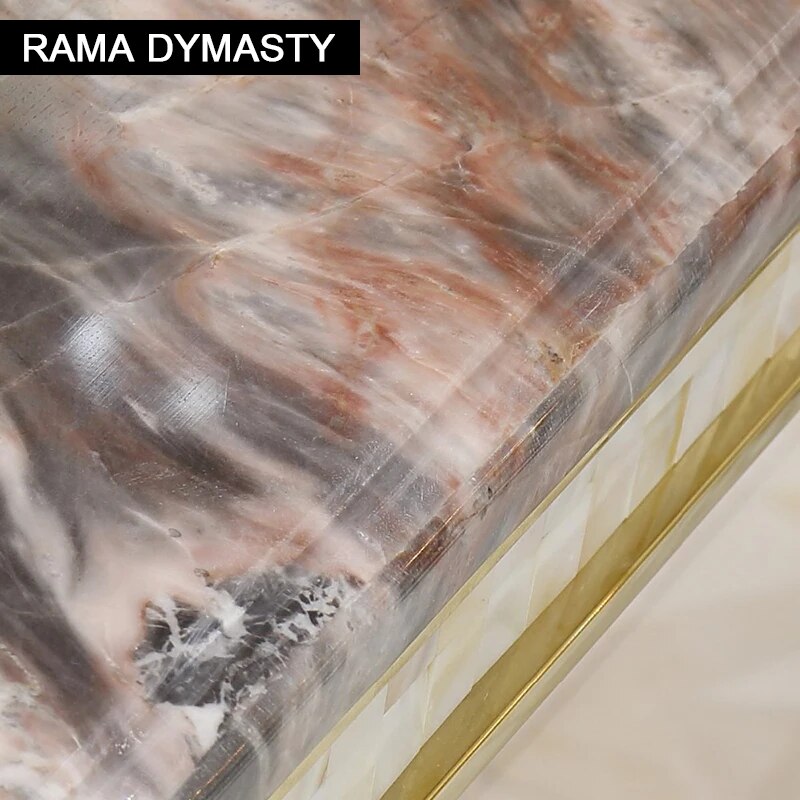 Rama Dymasty stainless steel Dining Room Set Home Furniture modern marble dining table rectangle table