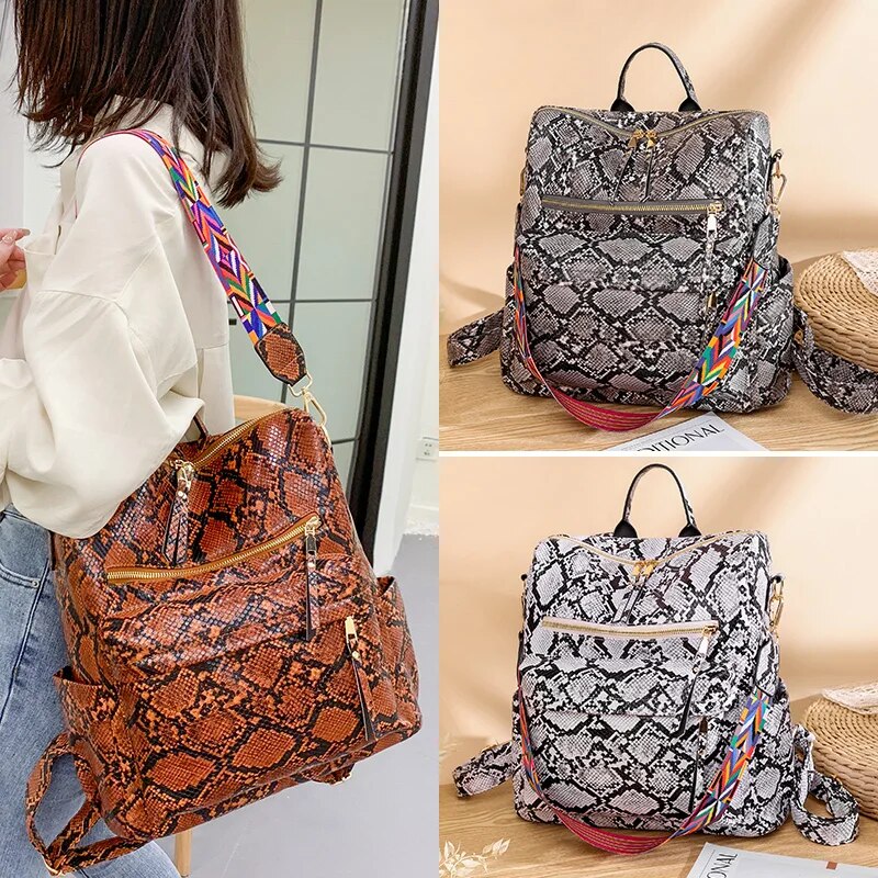 Retro Large Backpack Women PU Leather Rucksack Women's Knapsack Travel Backpacks Shoulder School Bags Mochila Back Pack XA96H