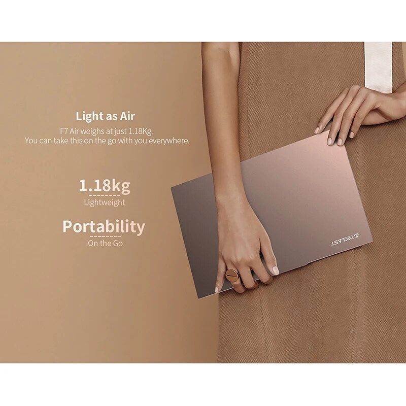 Newest Teclast F7 Air Laptop 1.18KG 14" 8GB LPDDR4 256GB SSD Intel N4120 Notebook 1920x1080 Windows 10 OS 180° Laptops Type-C