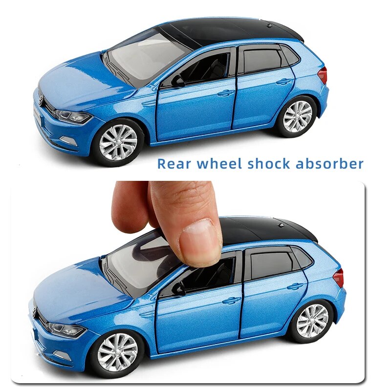Toy Car 1:32 New POLO Plus Metal Alloy Diecast Car Model Miniature Model With Sound Light Model Boys Gift Toys For Children's