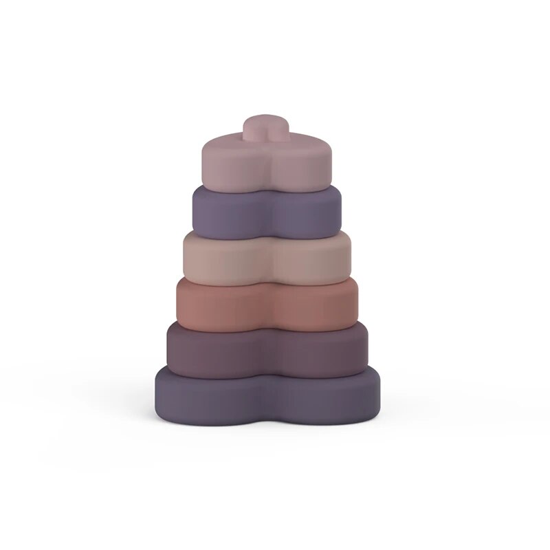 Kids Silicone Stacker Toy Baby Creative Educational Block BPA Free Silicone Teether Toys for Kids Toddler Food Grade Silicone