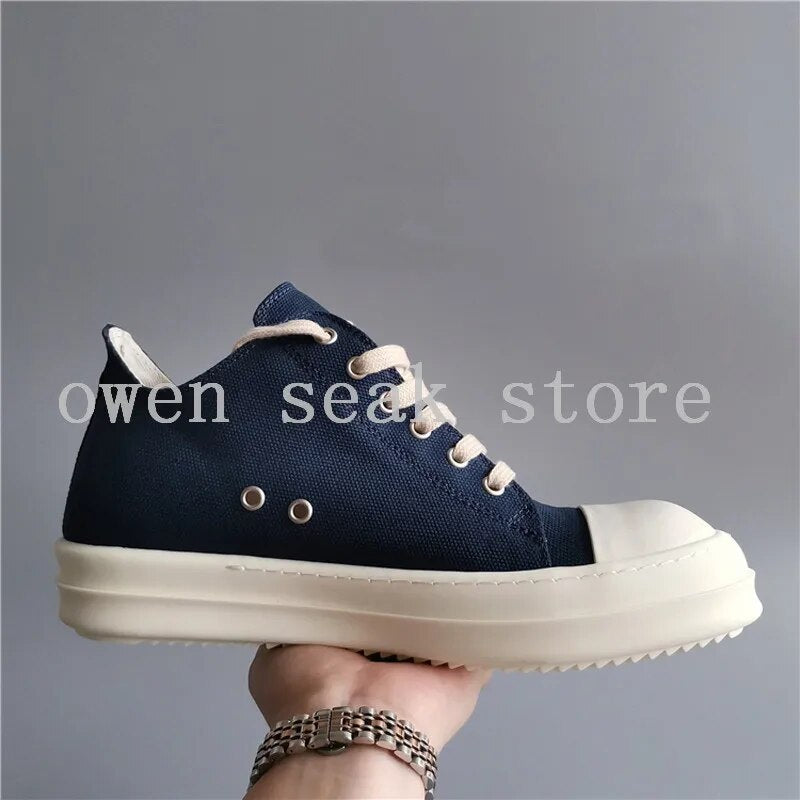 19ss Owen Seak Men Canvas Shoes Casual Lace Up Luxury Trainers Men Sneakers Adult Brand Flats Summer Low Shoes Big Size