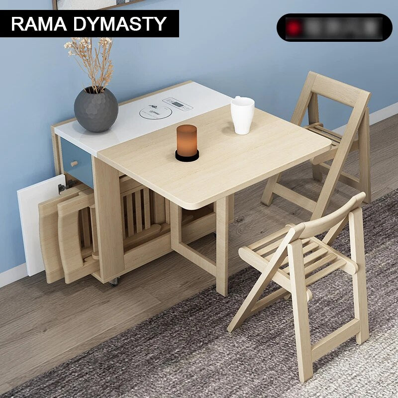 Fashion folding dining table furniture yemek masasi multifunctional rectangle dining table with 4 chairs