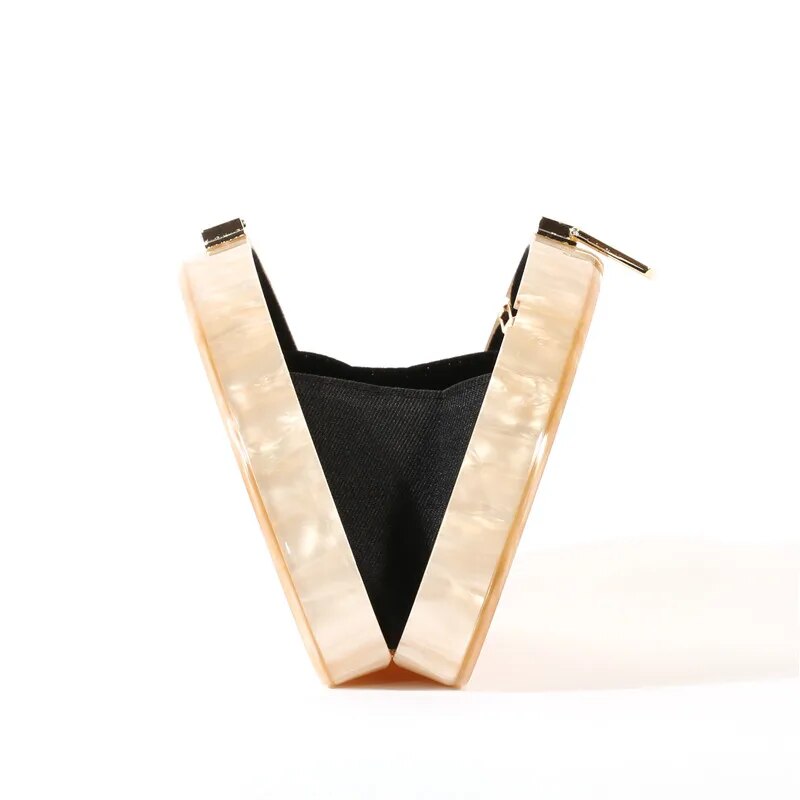 New Fashion Semicircle Wallet Women Messenger Acrylic Beige Solid Dinner Handbags Woman Evening Bags Trendy Party Clutch Purse