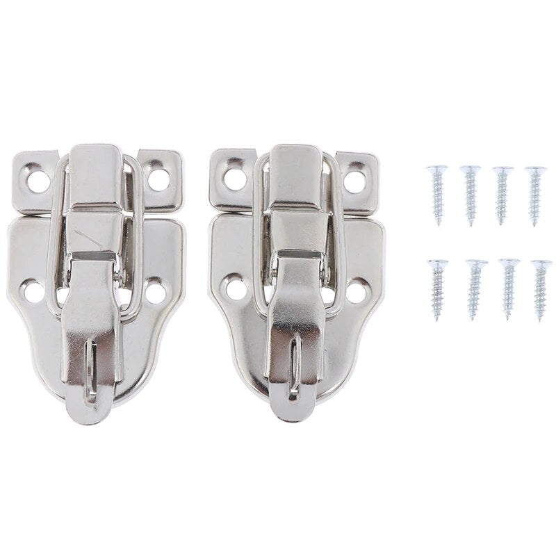 2pcs Jewelry Chest Box Antique Metal Buckle Suitcase Case Toggle Lock Hasp Latch