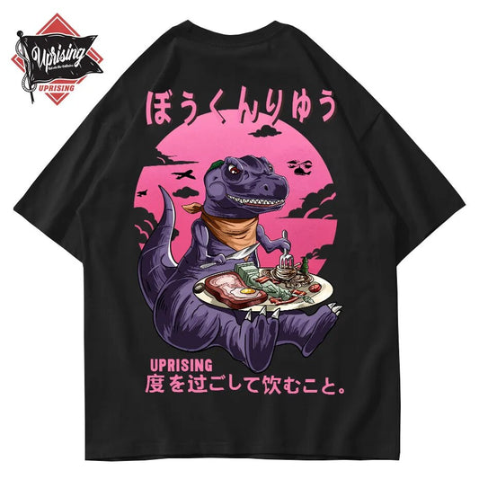 UPRISING t shirt Men Cartoon Dinosaur Printed Men's t shirt Summer Tee shirts O-Neck Fashion High Street Tees hip hop Streetwear