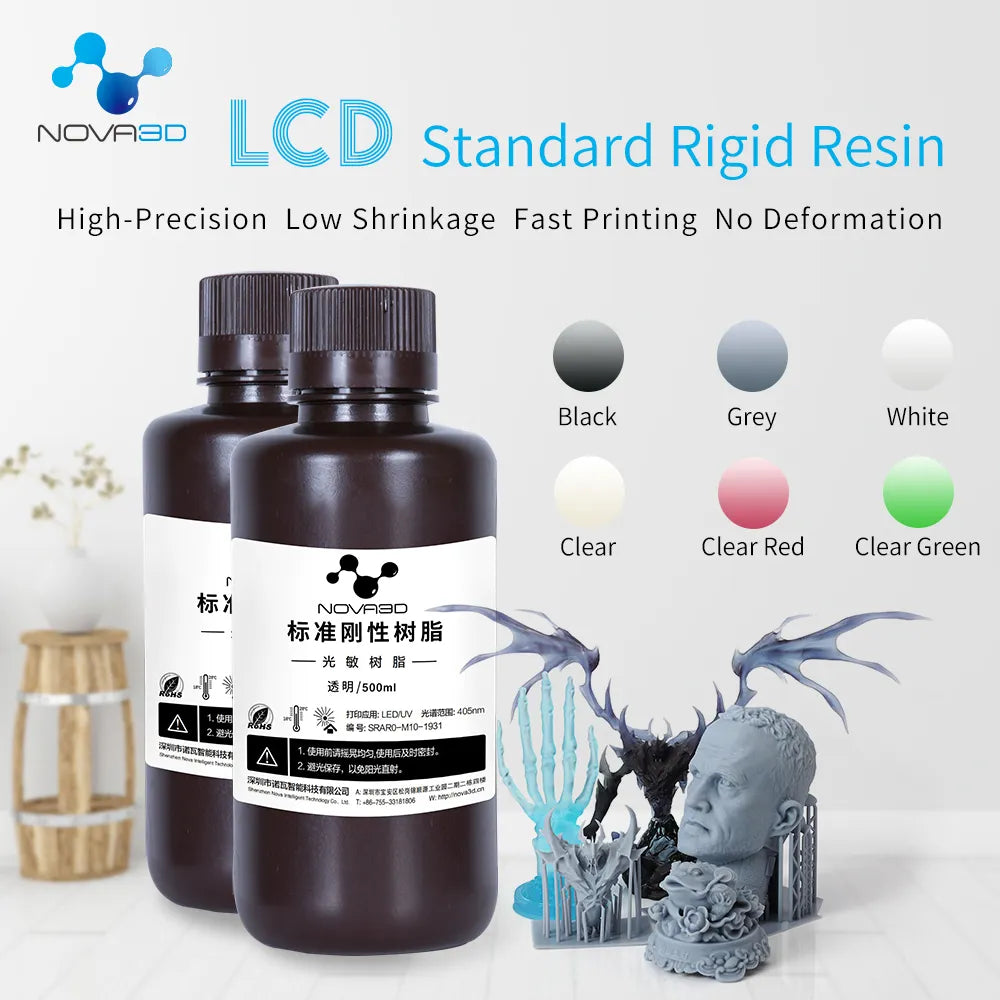 NOVA3D UV Resin 3D Printer 405nm LCD Printing Resina Colorful Material Compatible for Photon MONO X Elegoo Mars Pro Printers