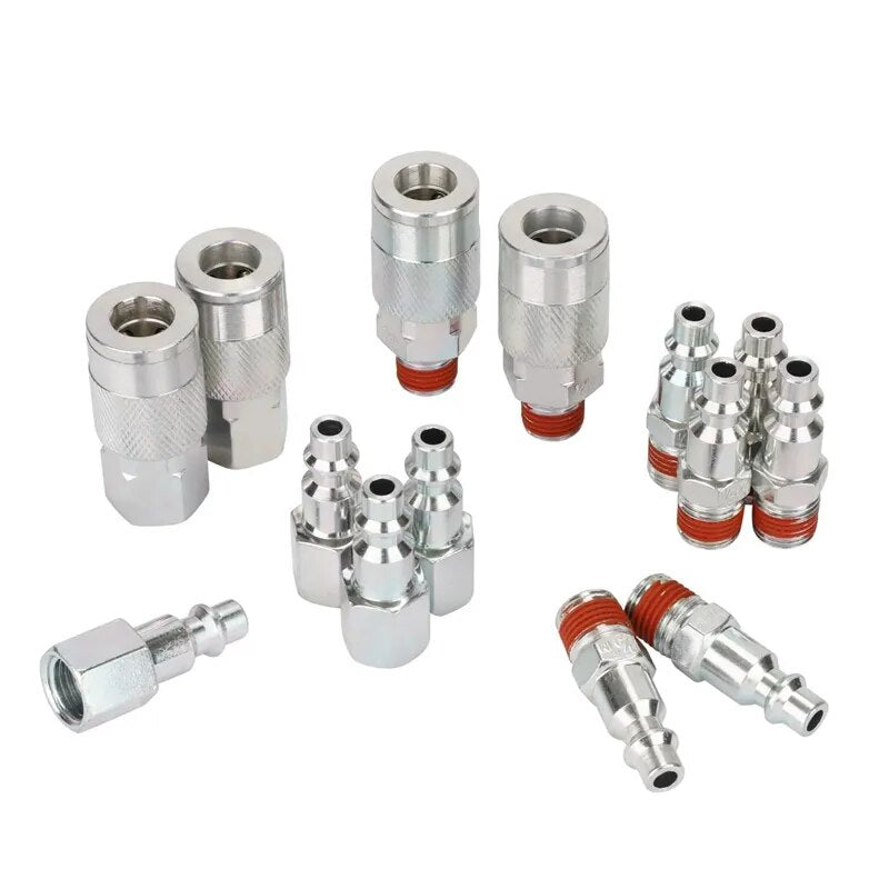 14 Pieces 1/4 Inch Npt Quick Connect Air Coupler And Plug Kit Pneumatic Tool Accessories For Air Compressor Accessories Fittings