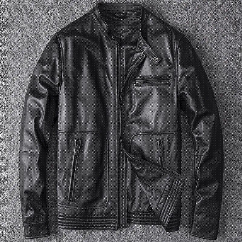Plus XXXXL Mens Real Leather Jackets Sheepskin Coats Man Overcoats Ture Leather Baseball Jackets Male Genuine Leather Coats A767