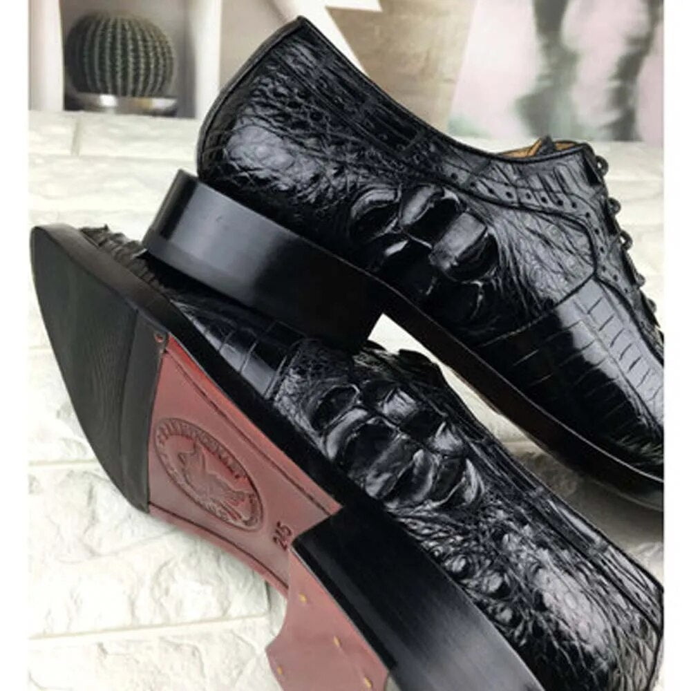 ousidun  new  crocodile  Men's shoes  Handmade shoes   Single shoes  business  men formal shoes  shoes men Dress shoes
