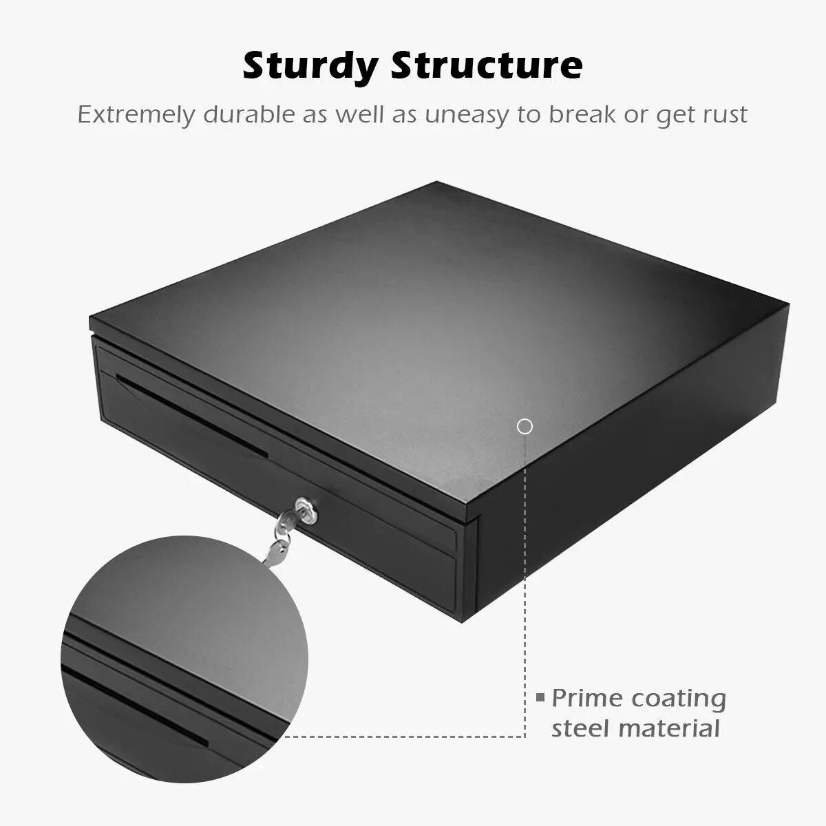 Costway Cash Drawer Box Works Compatible Epson POS Printers w/5Bill &5Coin Tray