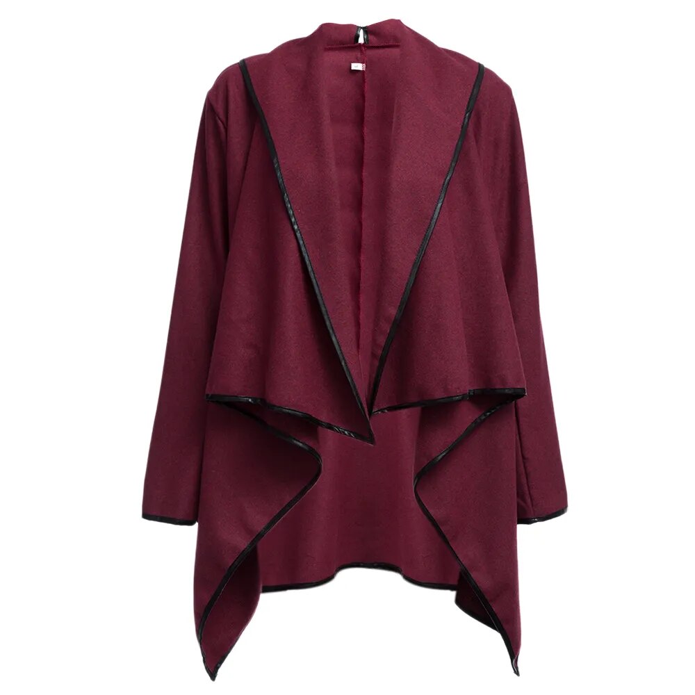 New Woman Fashion Autumn Winter Woolen Overcoat Women Long Sleeve Jackets Woolen Coat Outwear