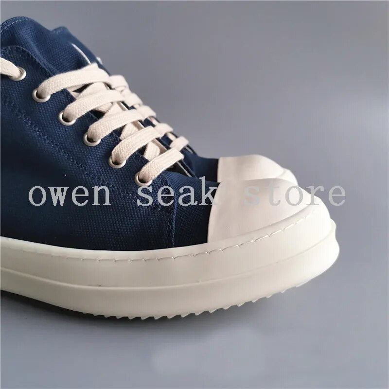 19ss Owen Seak Men Canvas Shoes Casual Lace Up Luxury Trainers Men Sneakers Adult Brand Flats Summer Low Shoes Big Size