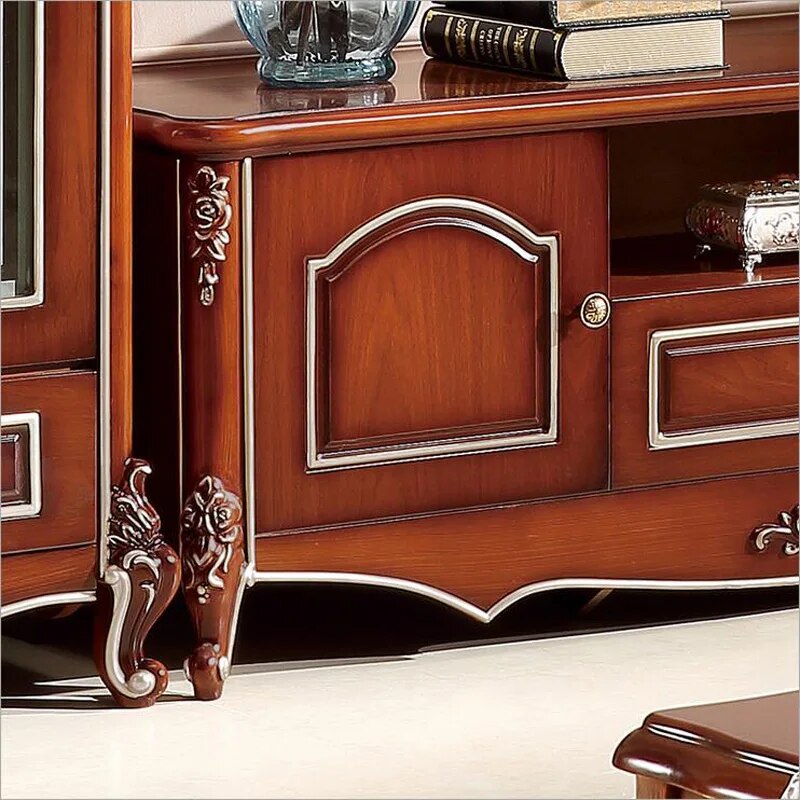 Antique High Living Room Wooden furniture lcd TV Stand set p10239