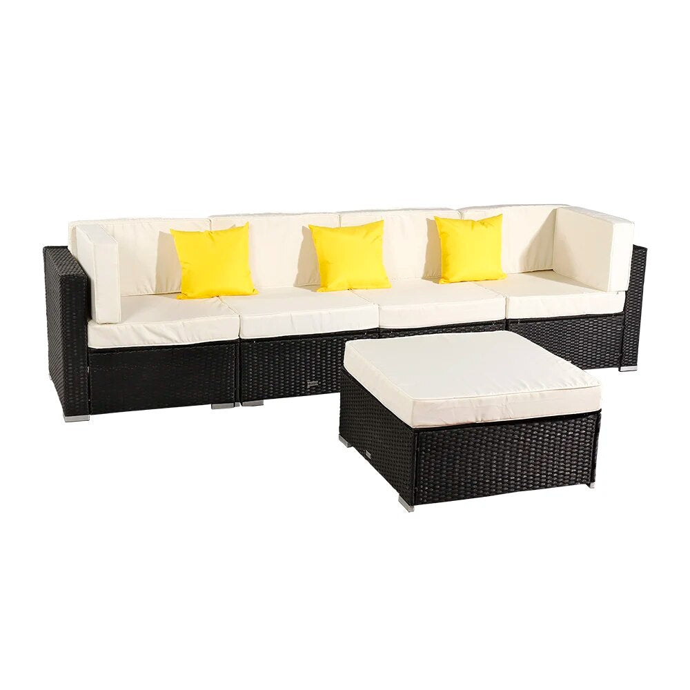 Five Styles Patio Furniture Set 5 Pieces Patio PE Wicker Rattan Corner Sofa Set US Warehouse In Stock