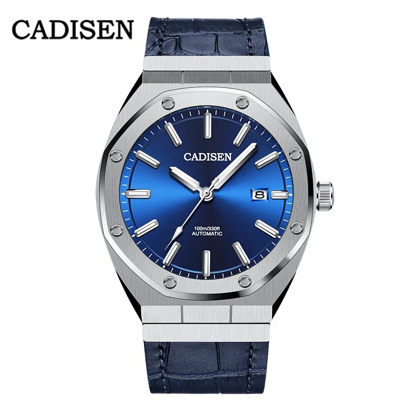 CADISEN Design Brand Luxury Men Watches Mechanical Automatic Blue Watch Men 100M Waterproof Casual Business luminous Wristwatch - KAISERINC
