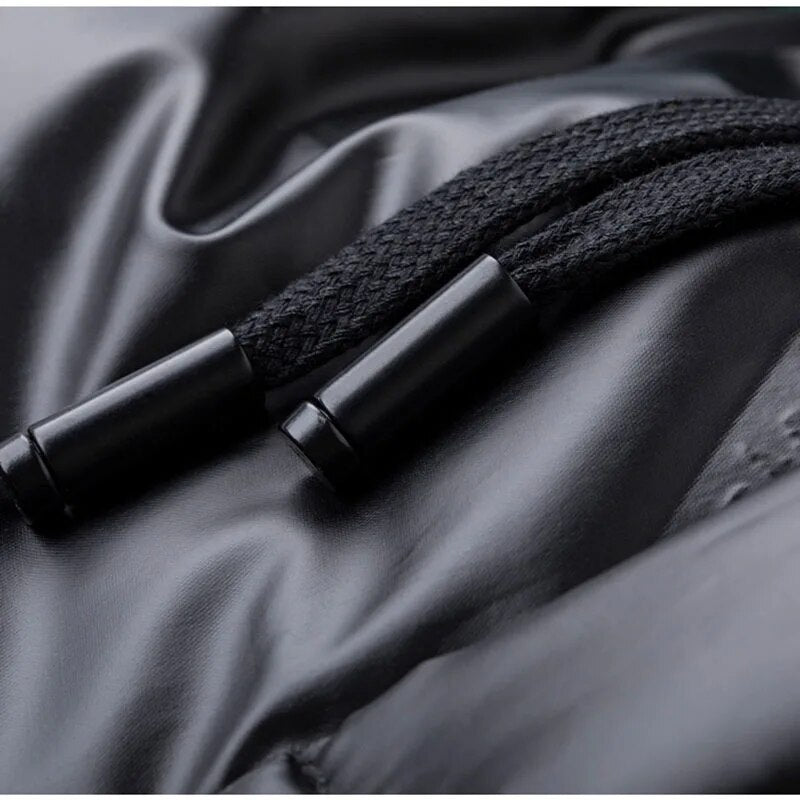 Black shiny men's down pants wear winter cold-proof badge bee warmth tide white duck down pants