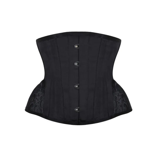 Burvogue Underbust Steampunk Corset Waist Control Gothic Corsets Cincher with Curved Hem Bustiers Embroidery Short Waist Trainer