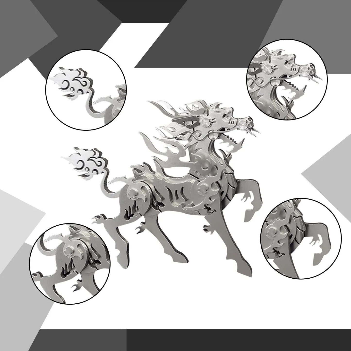 3D Metal Model Puzzle DIY Assembled Scorpion King Dragon Jigsaw Detachable Puzzle Zodiac Steel Warcraft Model Ornament Dropship