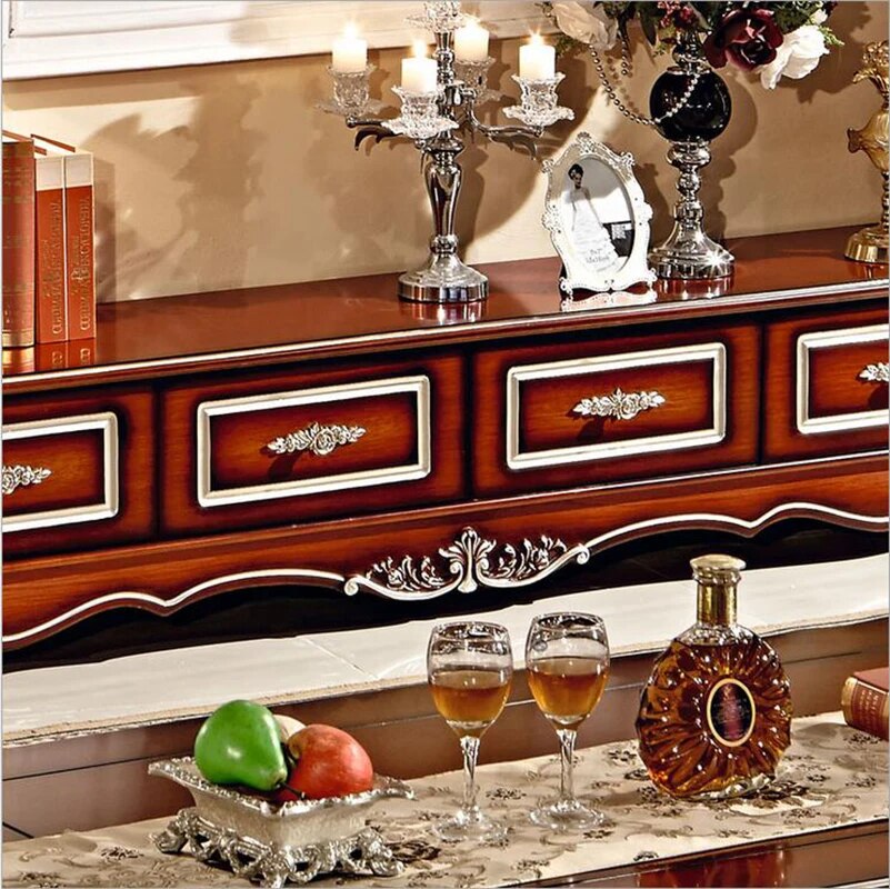 Antique High Living Room Wooden furniture lcd TV Stand set pfy3000