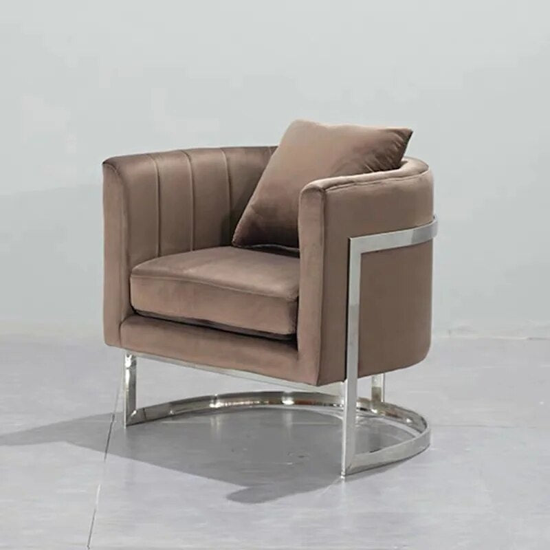 U-BEST Bedroom Furniture Green Velvet Armchair Modern Gold Finish Accent Chair,Metal Frame Chair