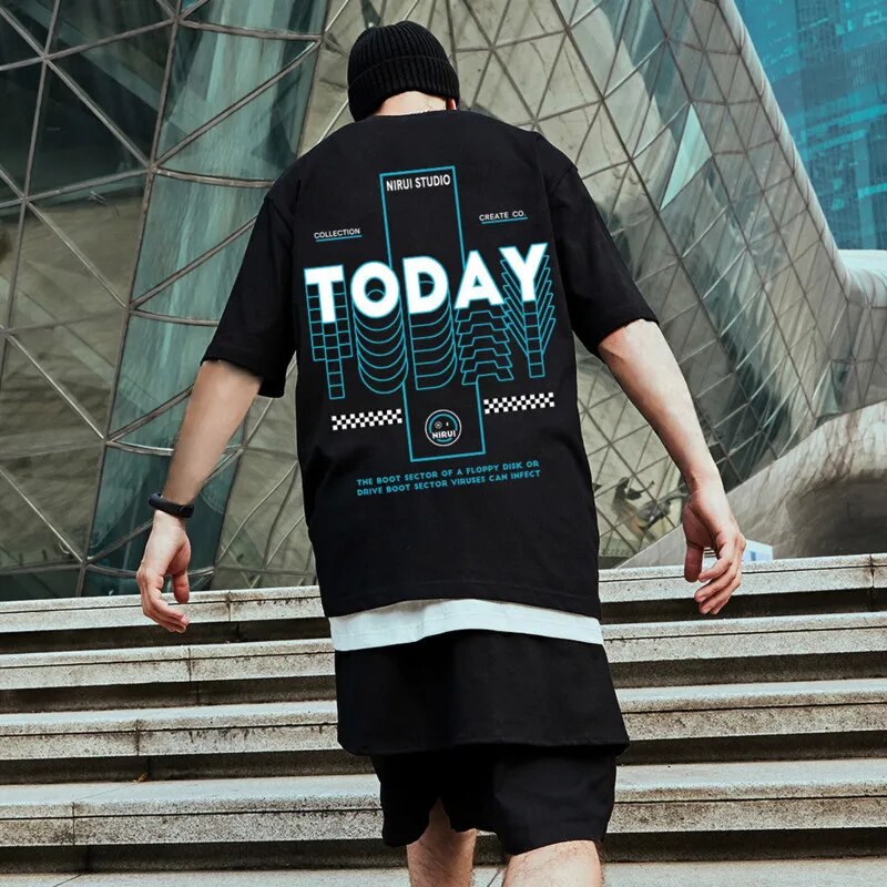 ZAZOMDE Korean Harajuku Printed T Shirt Men Women Summer Ins Hip Hop Loose Oversize Tee Shirts Men Casual Tshirt Streetwear