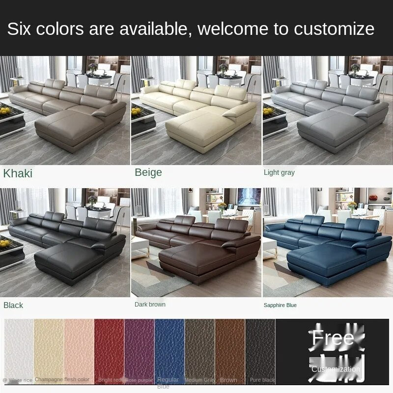 Leather Sofa Lounge Furniture Modern Simple Outfit Small-Sized Combination Sofa