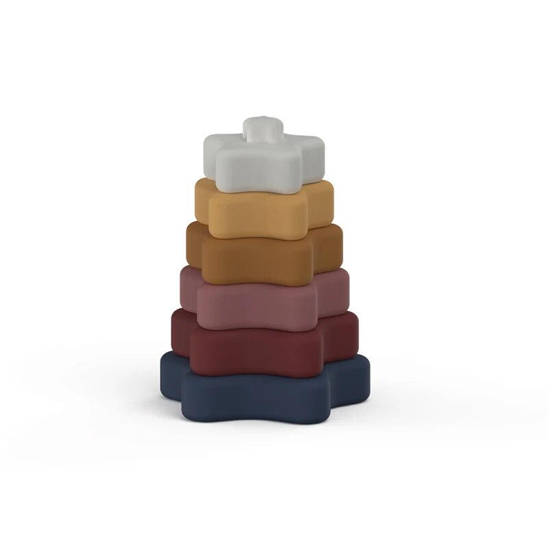 Kids Silicone Stacker Toy Baby Creative Educational Block BPA Free Silicone Teether Toys for Kids Toddler Food Grade Silicone