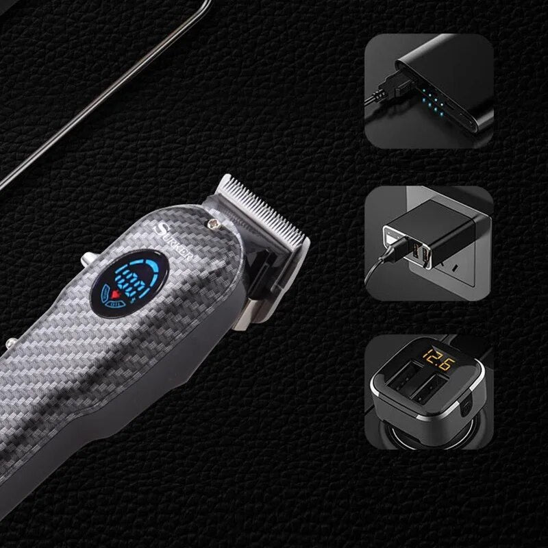 Powerful barber machine professional hair clipper men electric hair trimmer adjustable hair cutter machine rechargeable haircut
