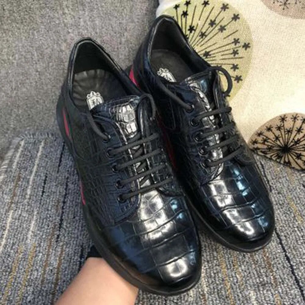 ousidun new  crocodile  Men crocodile shoes  male  Leisure shoes  business  Leather shoes  comfortable  Men's shoes