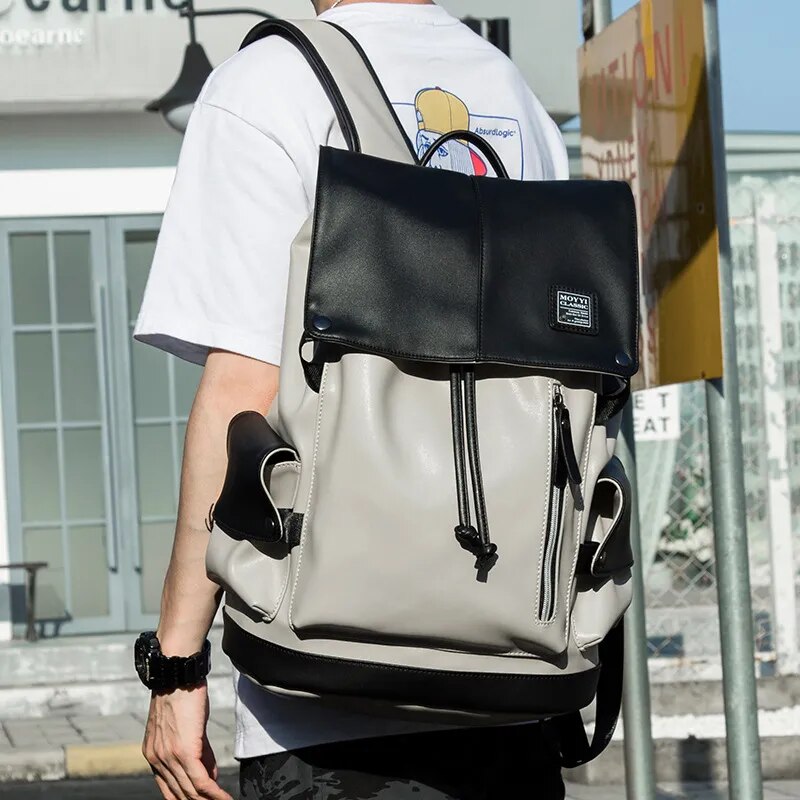 Men Canvas Bucket Backpack Students School Bag Casual Luggage Laptop bags Travel Large Capacity Rucksack USB Mochila XA91WC