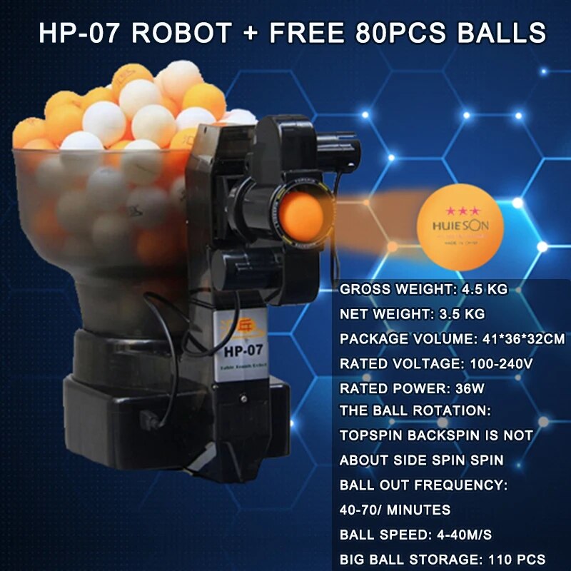 Professional Table Tennis Robot Ping Pong Machine Portable Economical Multifunctional Robots (free 80pcs Balls Fast Shipping)