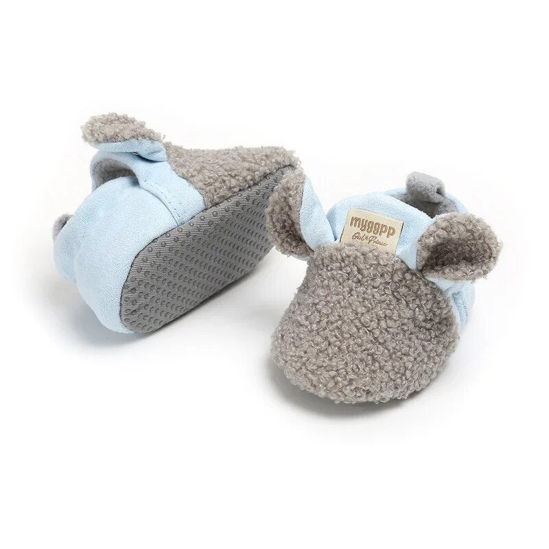 Baby Socks Shoes Boy Girl Booties Winter Warm Sheep Ear Crawl Toddler Prewalkers Cotton Soft Anti-slip Infant Newborn Crib Shoes