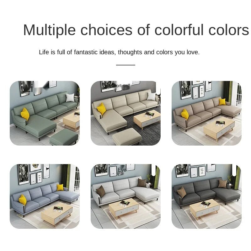 Imported Napa Full-Grain Leather  Leather Sofa Lounge Furniture Modern Simple Outfit Small-Sized Sofa