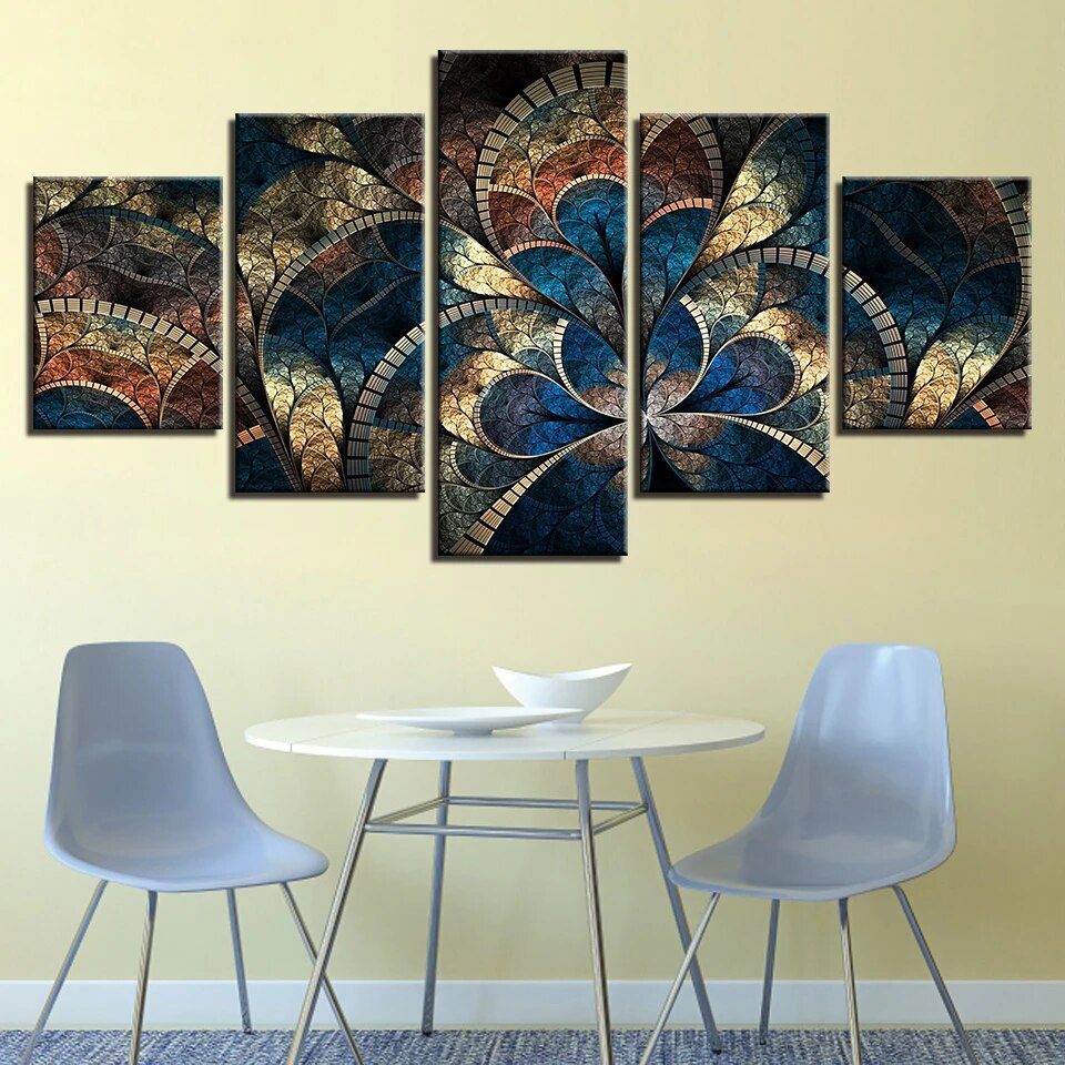 5 Pieces Abstract Flower diamond painting mosaic Diamond set embroidery rhinestones full square round drill 5d home wall art,
