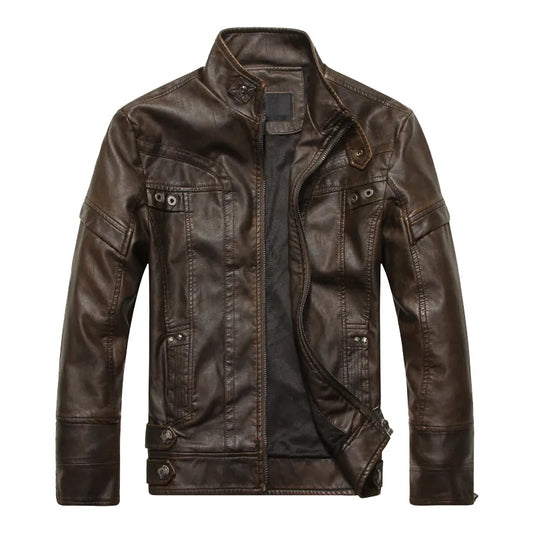 New arrive brand motorcycle leather jacket men men's leather jackets jaqueta de couro masculina mens leather coats - KAISERINC
