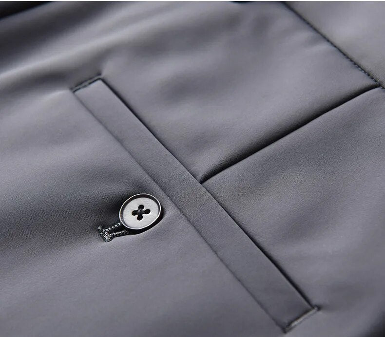 Azazel Autumn Winter Mens Pants Luxury Add Velvet Solid Color Casual Men's Trousers Fashion Slim Fit Male Pants Plus Size